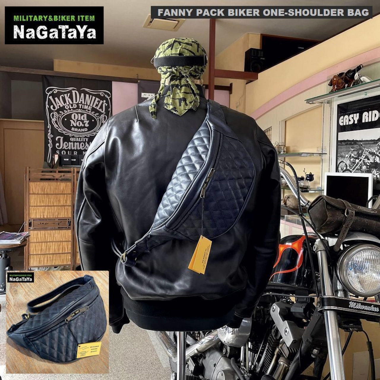 FANNY PACK BIKER ワンショルダーBAG NEWカラーのダークネイビー