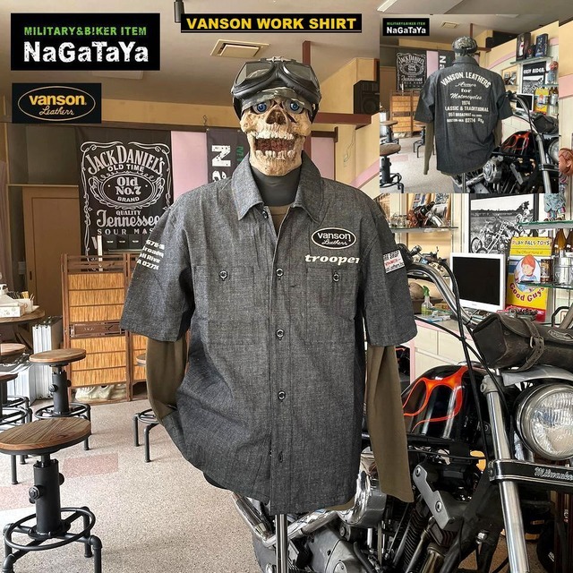 バンソン 半袖 コットン シャンブレー ワークシャツが入荷！！