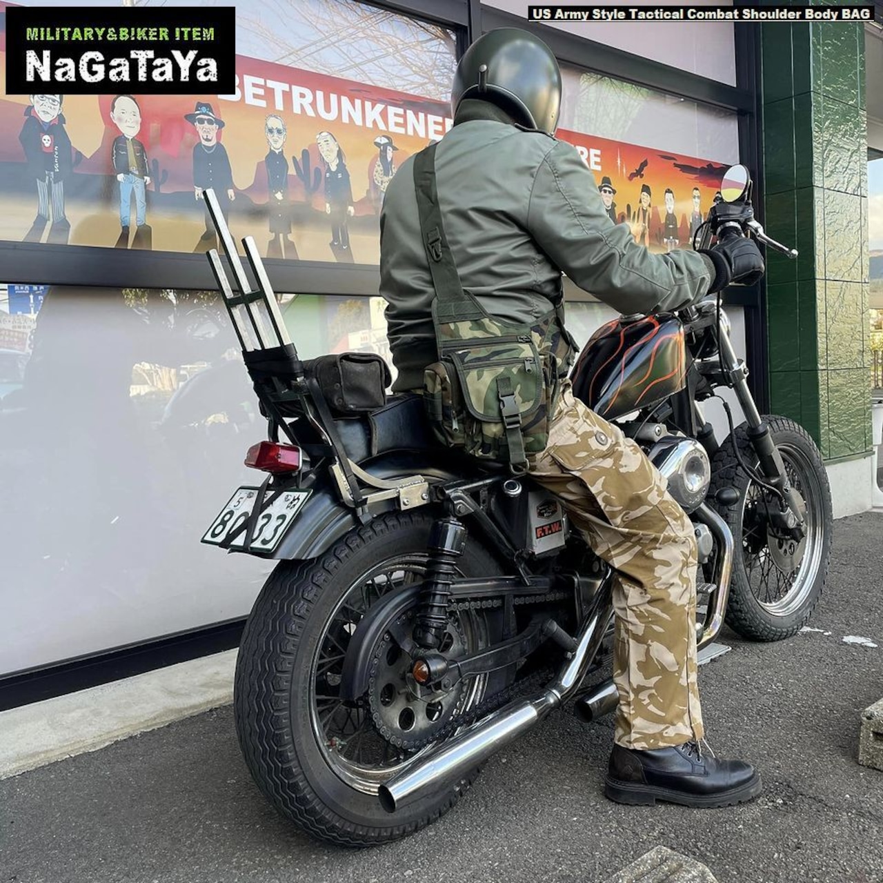 ツーリングにもバッチリな、US軍タイプ タクティカル コンバット ショルダー バッグばい