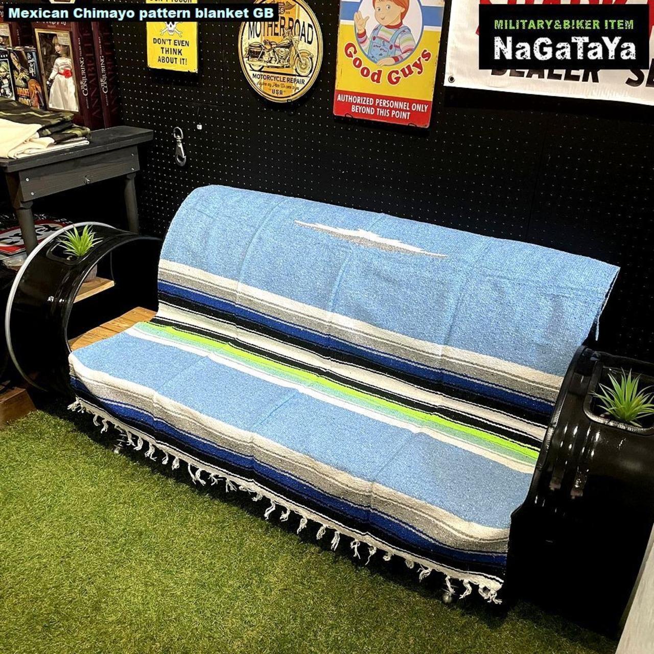 メキシコでポピュラーな、手織りのチマヨ柄フロアマットばい、新色も入荷～”