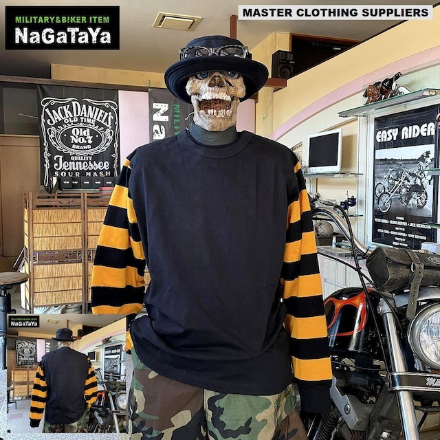モーターサイクルギャングスタイルの袖切替ボーダ柄ロンTなのだ！！