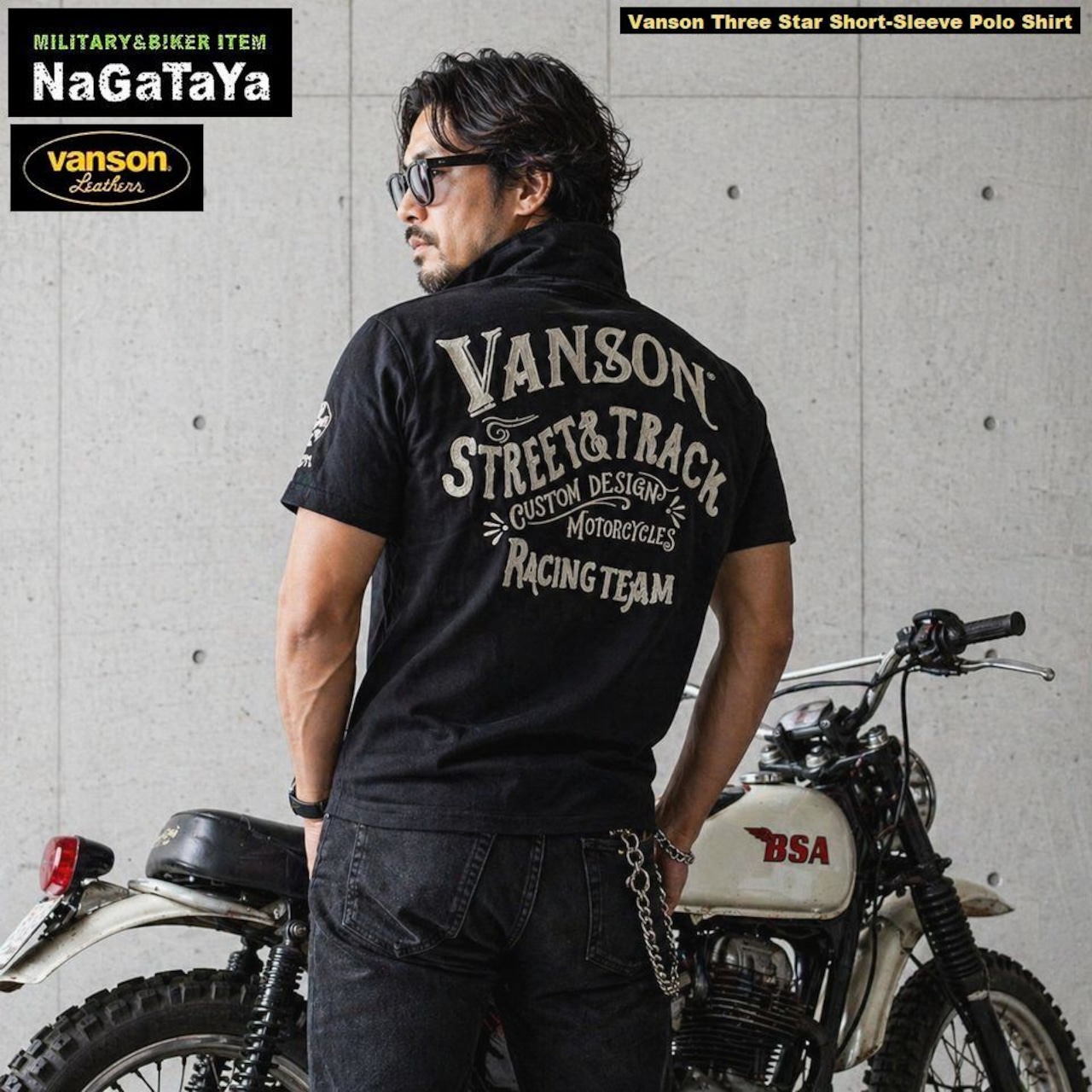 VANSONのスタイリッシュでクールな半袖ポロシャツばい