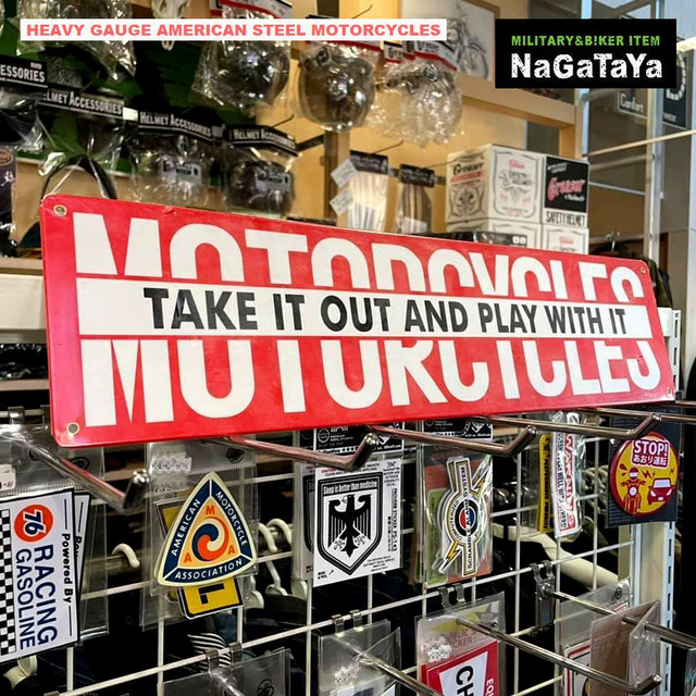 MOTORCYCLE モーターサイクル ヘビースティールサイン看板 なのだ！！男のガレージにどぞ！！