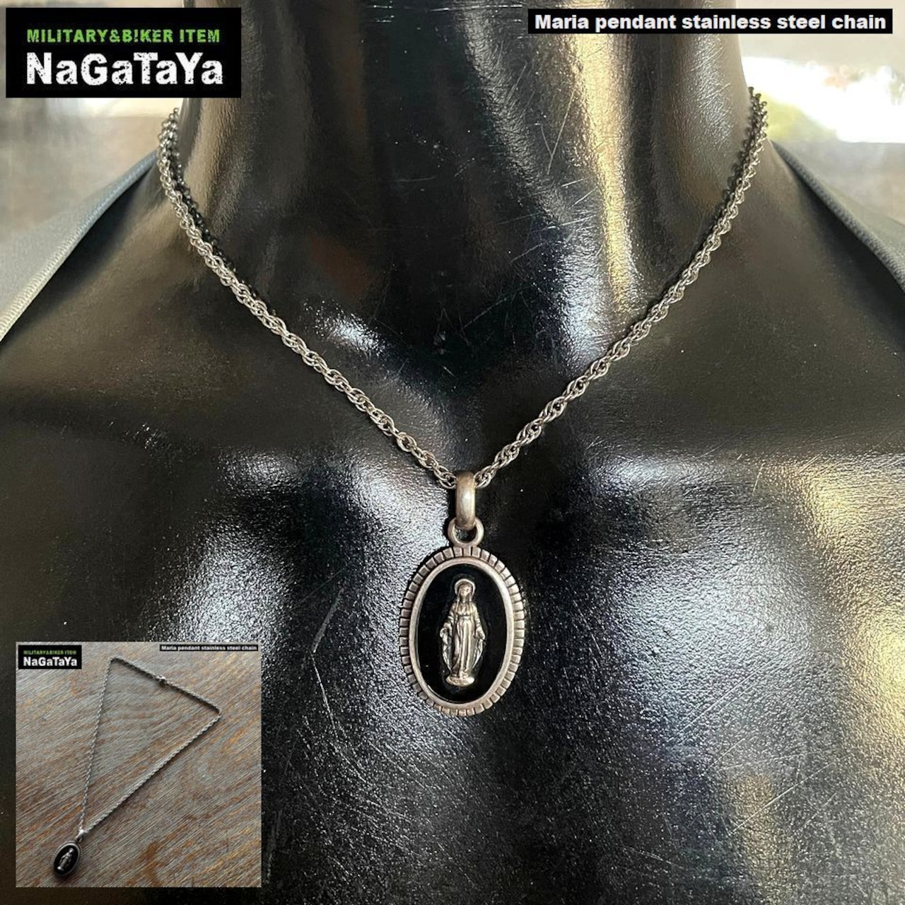 聖母マリア様モチーフの、フレンチロープ系ネックレス!!