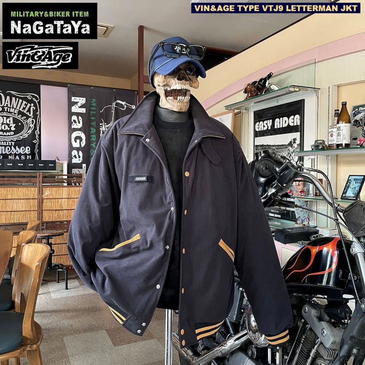 ビンアンドエイジのコーデュロイ素材レターマンジャケット!!