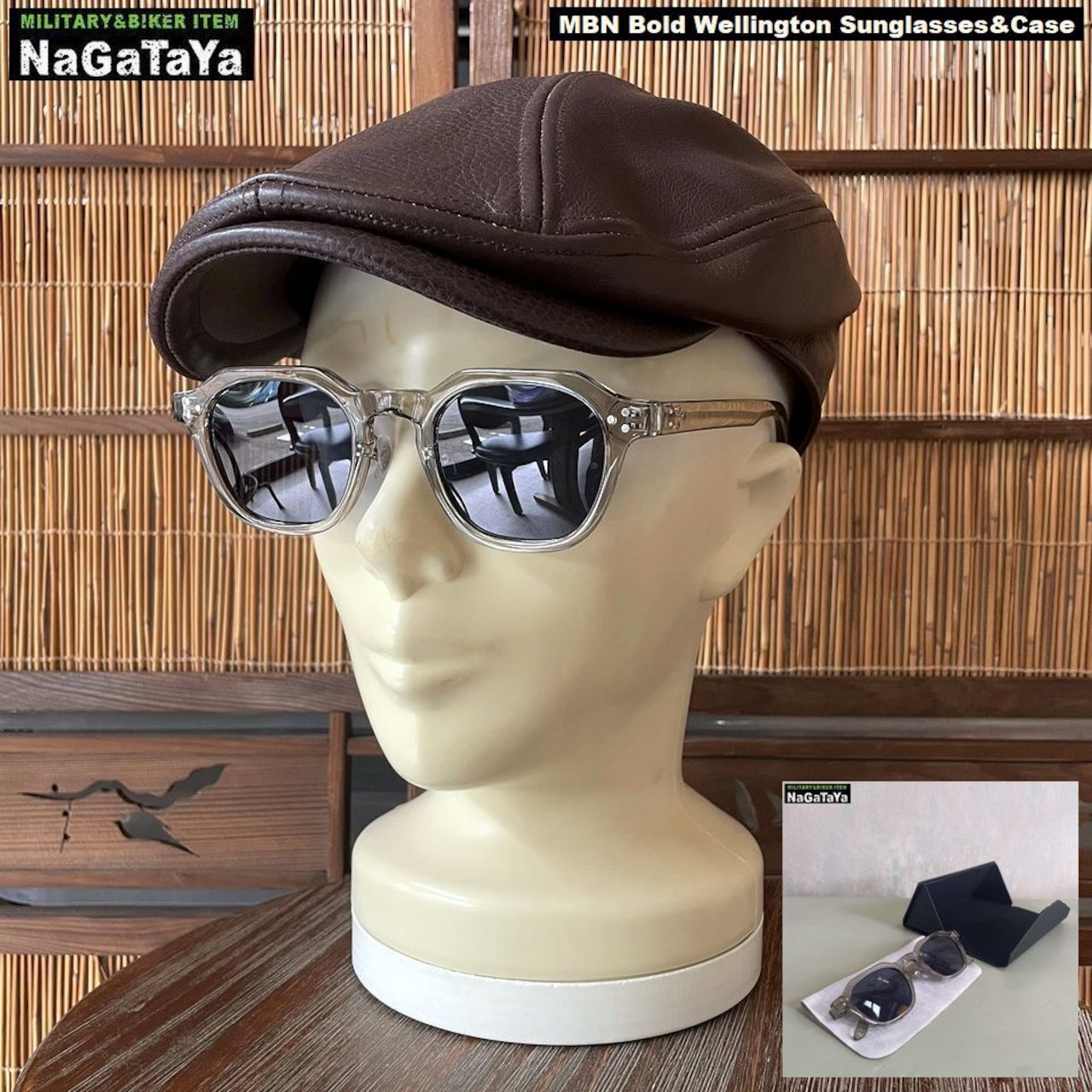 70年代のクラシックなスタイルのボールド ウェリントン オクタゴン型 サングラス