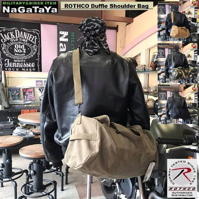 バイクのハンドルに括り付けても、いい感じの小ぶりのロ―ルバッグ。