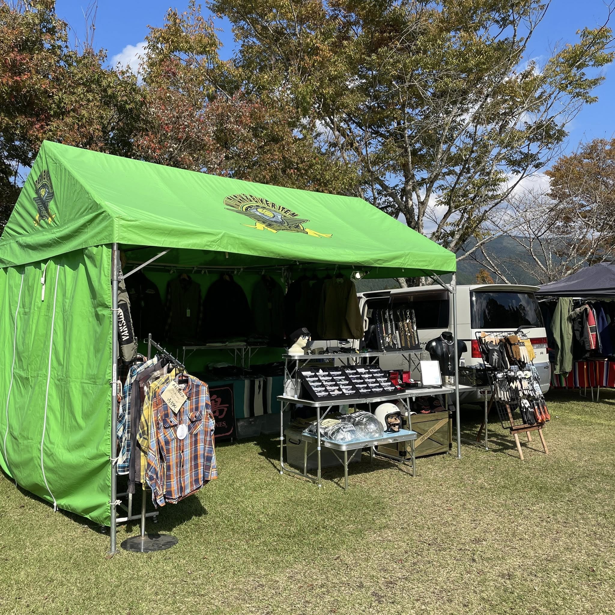 先週末は、何回目か忘れたけどクマンモンバイカーミーティングに出店やたぞ！！