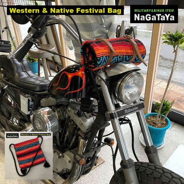 バイクに積んでれば問題なし！！ネイティブ系 フエスティバル バッグ サラッペ柄 02