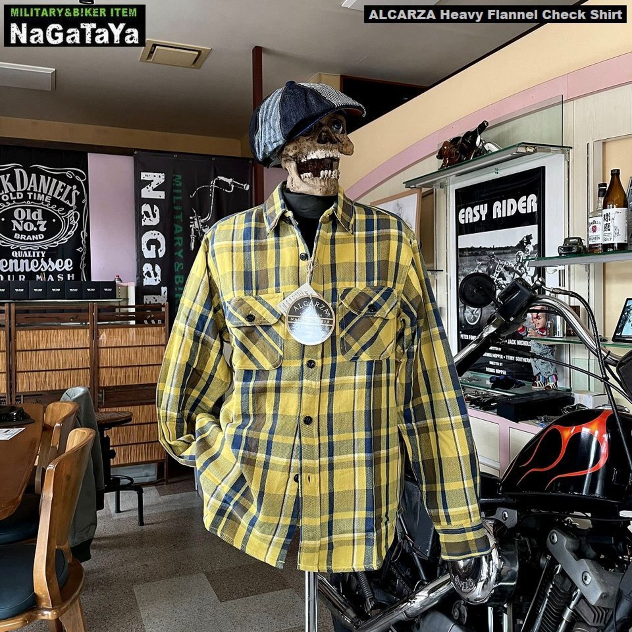 アルカーザ ヘビーフランネルシャツ タータンチェック柄 イエロー