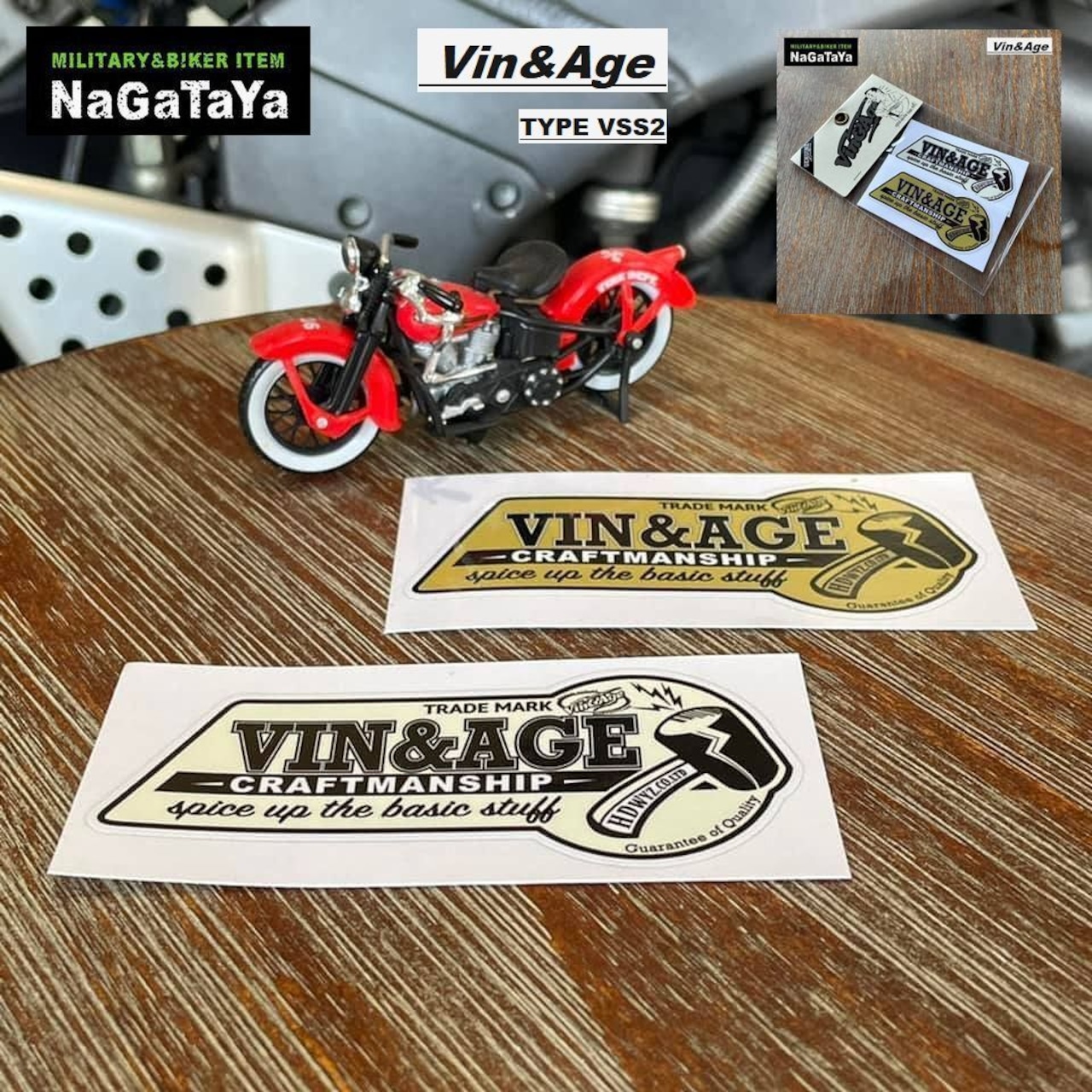 ビンテージライクなVin&Ageオリジナルステッカーなのだ！！