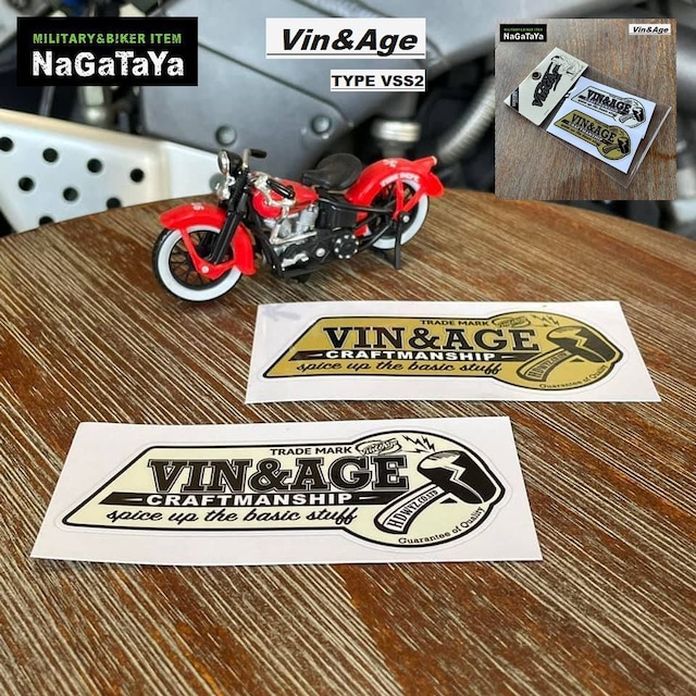 ビンテージライクなVin&Ageオリジナルステッカーだぜ！！