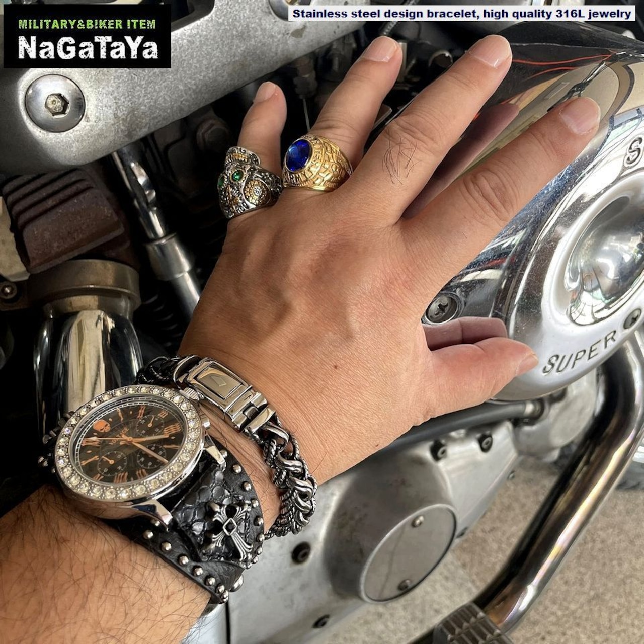 汗をかきやすいあたたかい時期でも気にせず着用できるステンレスブレス!!