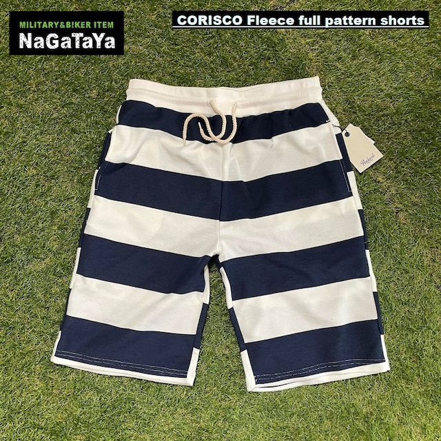 CORISCO ハーフパンツ ネイビー×ホワイト プリズナー柄