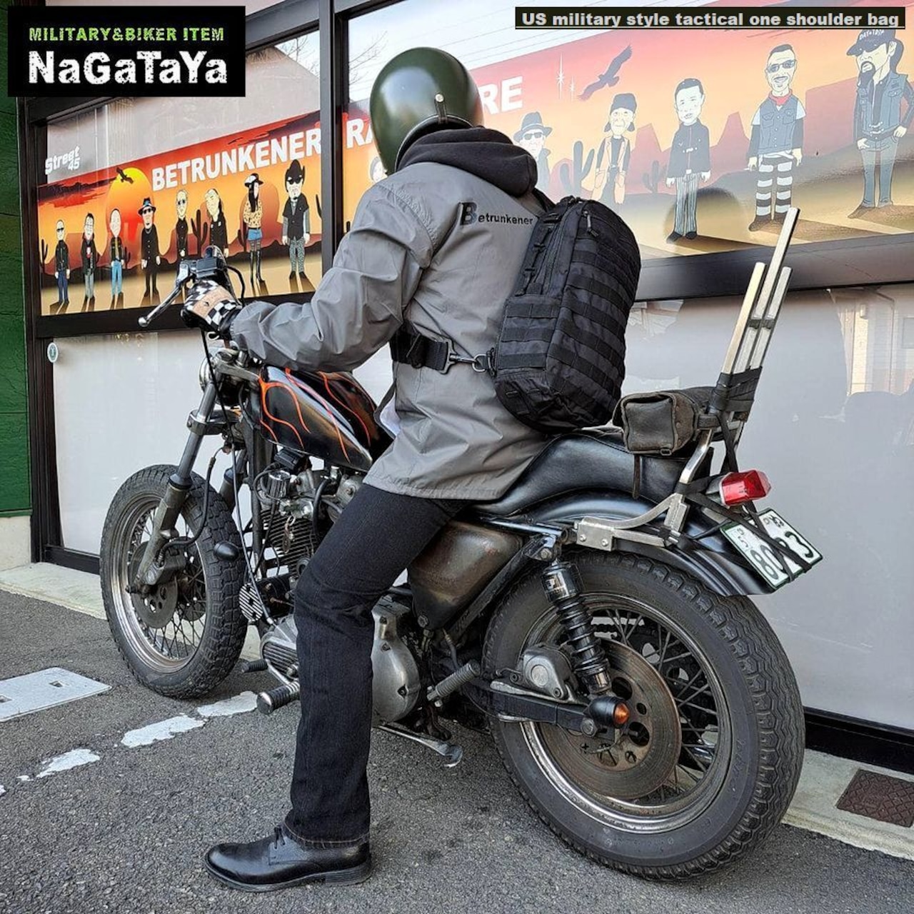 斜め掛けでボディにフィットし、ずれないタイプなのでバイカーにも人気なのだ！！