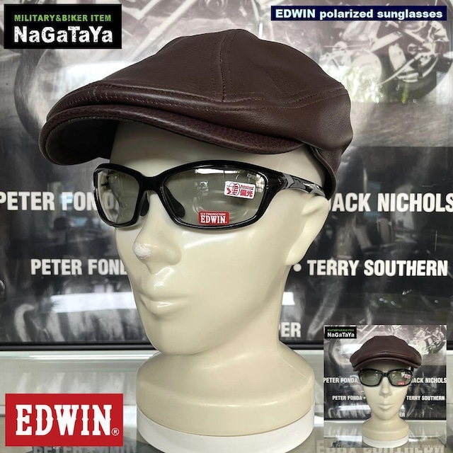 EDWIN 偏光 ライトカラーサングラス、バイカースタイルでございます。