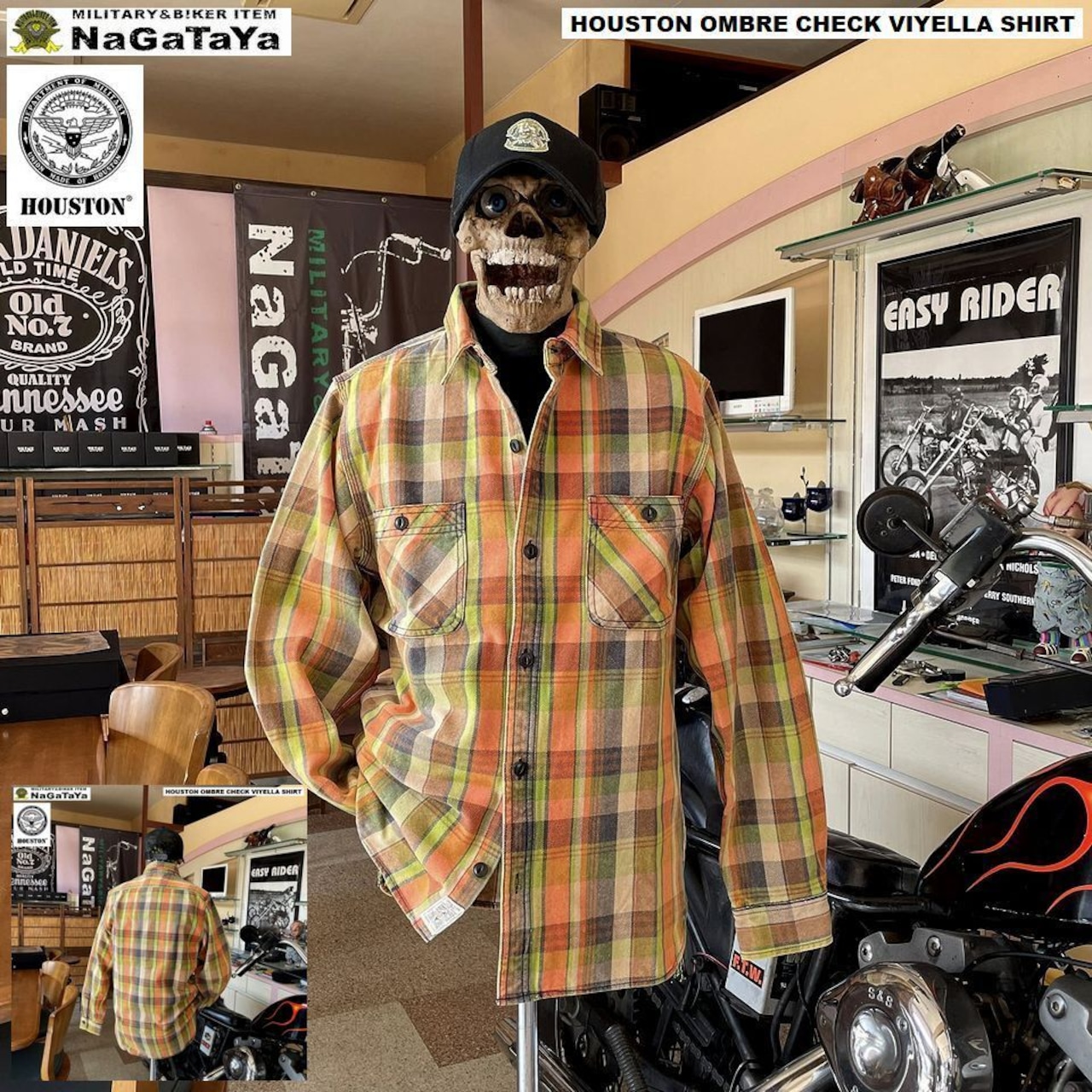 ヒューストン オンブレチェック ビエラシャツ 高密度に織れ込まれた綿100%の素材!!