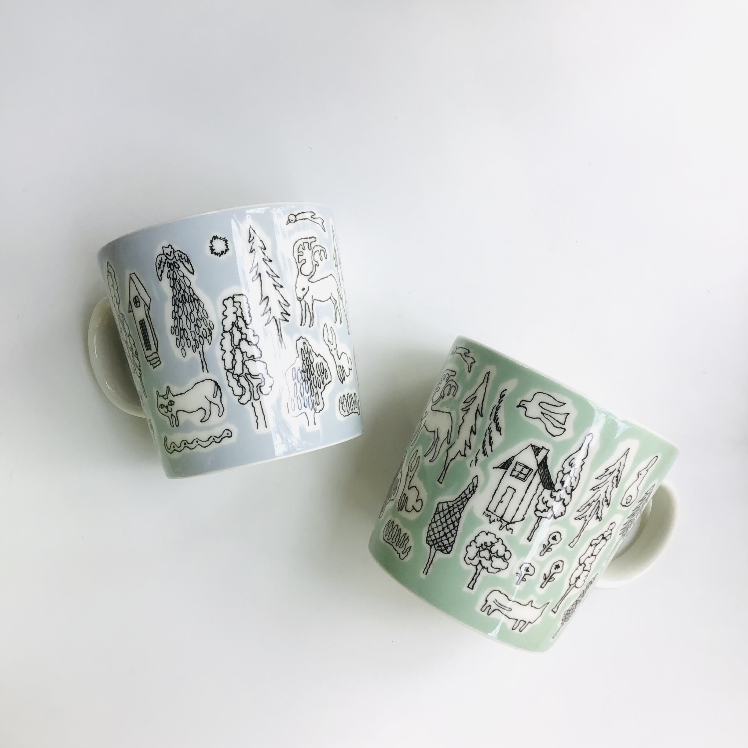 Iittala × minä perhonen   「forest life」マグ