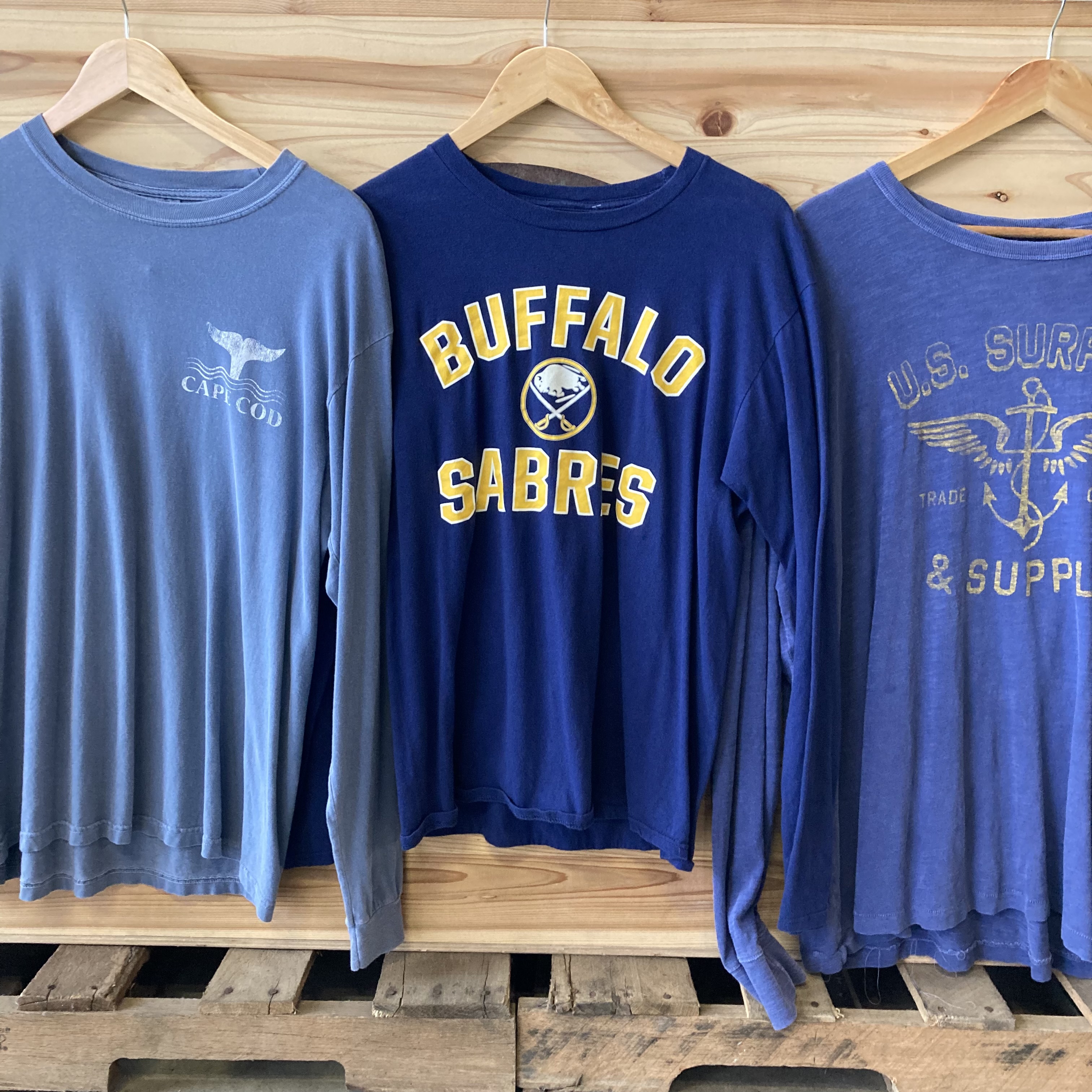 【新入荷】"洗濯済み""送料無料" メンズ 長袖 プリント Tシャツ　約80枚セット!