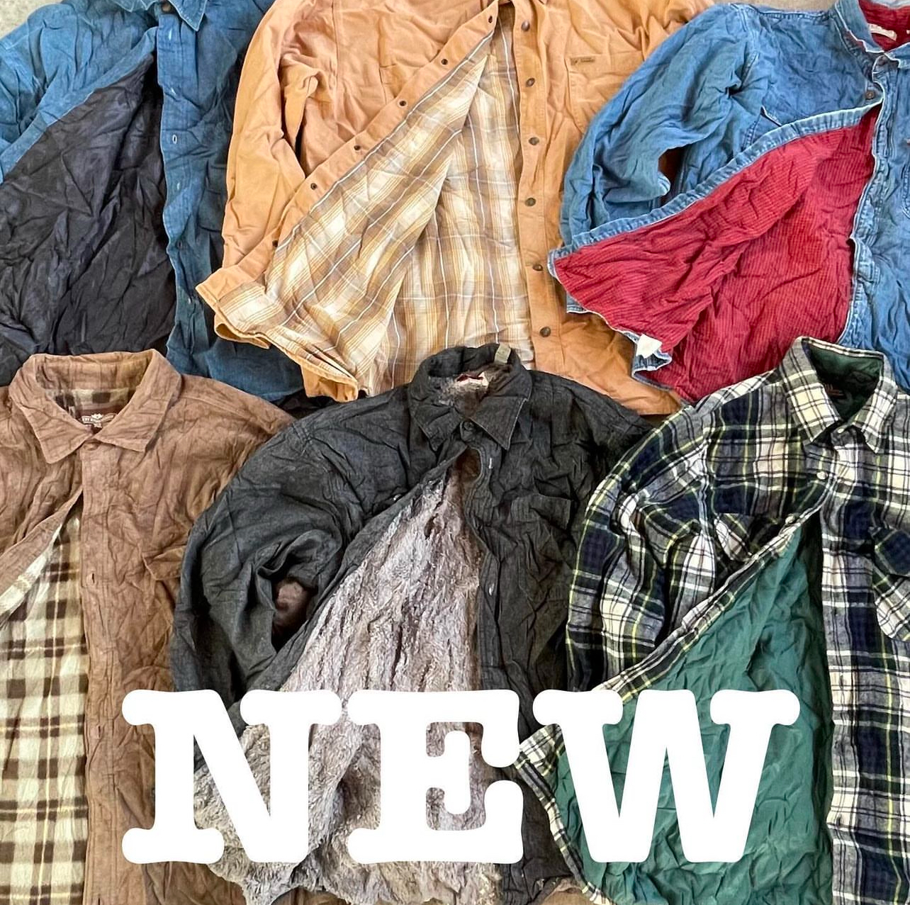 【新入荷】メンズ 裏地付きシャツ デニム,ネル (Good Size Mix)【約20着】