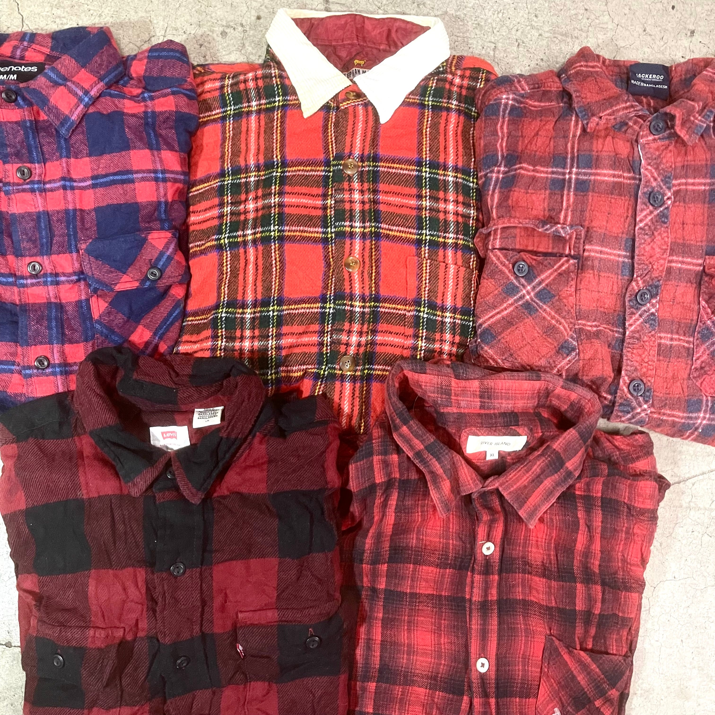 【新入荷】10点SET🇺🇸 メンズ ウール 赤チェックシャツ