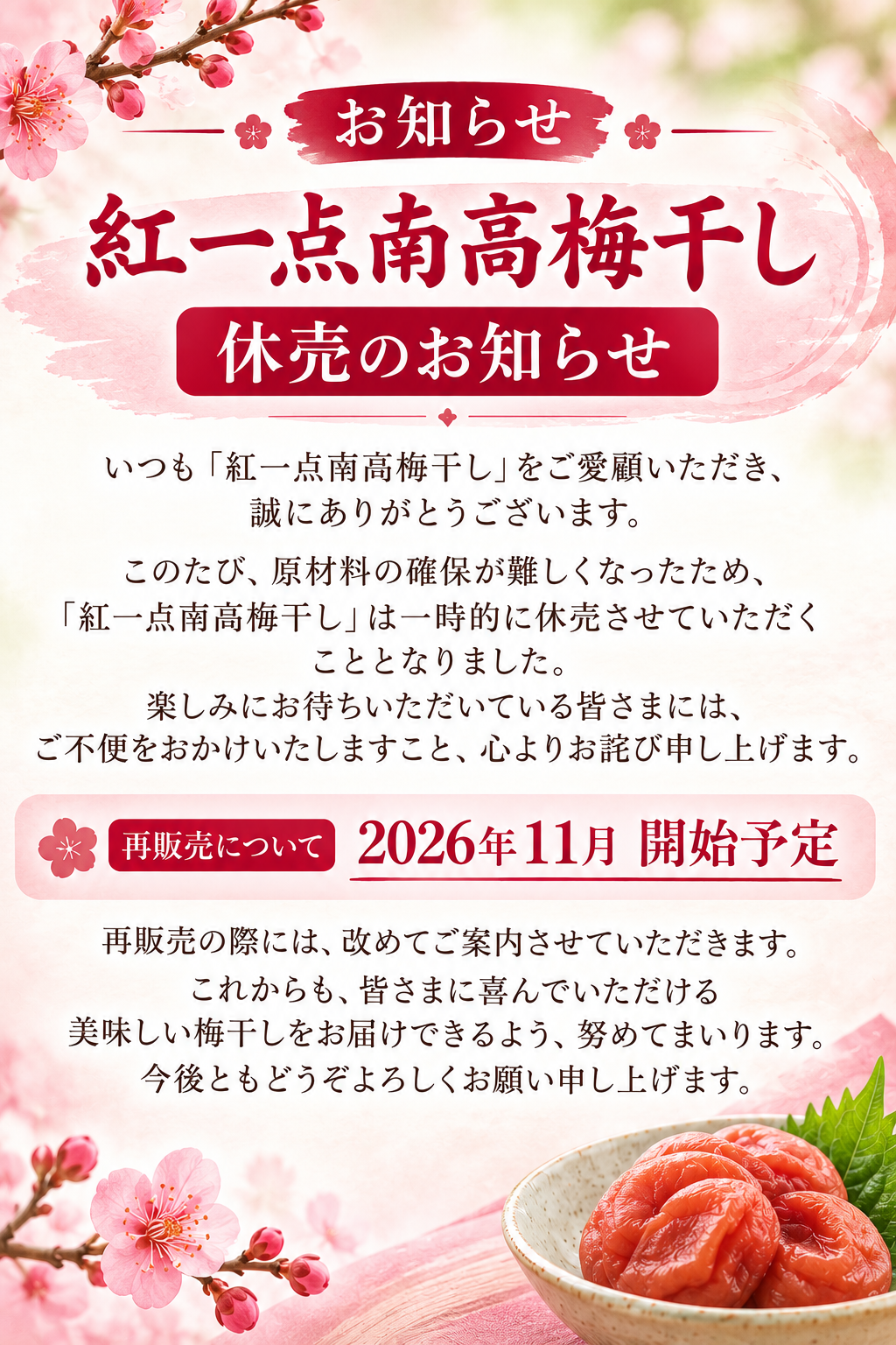 紅一点南高梅干しについて