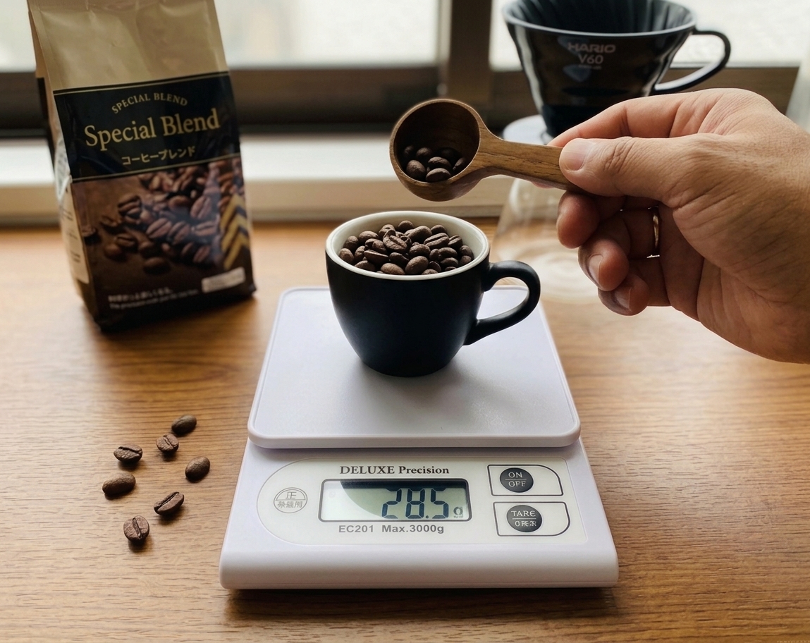 コーヒー豆の量は1杯何g？粉量とお湯の量、濃さを調整する方法