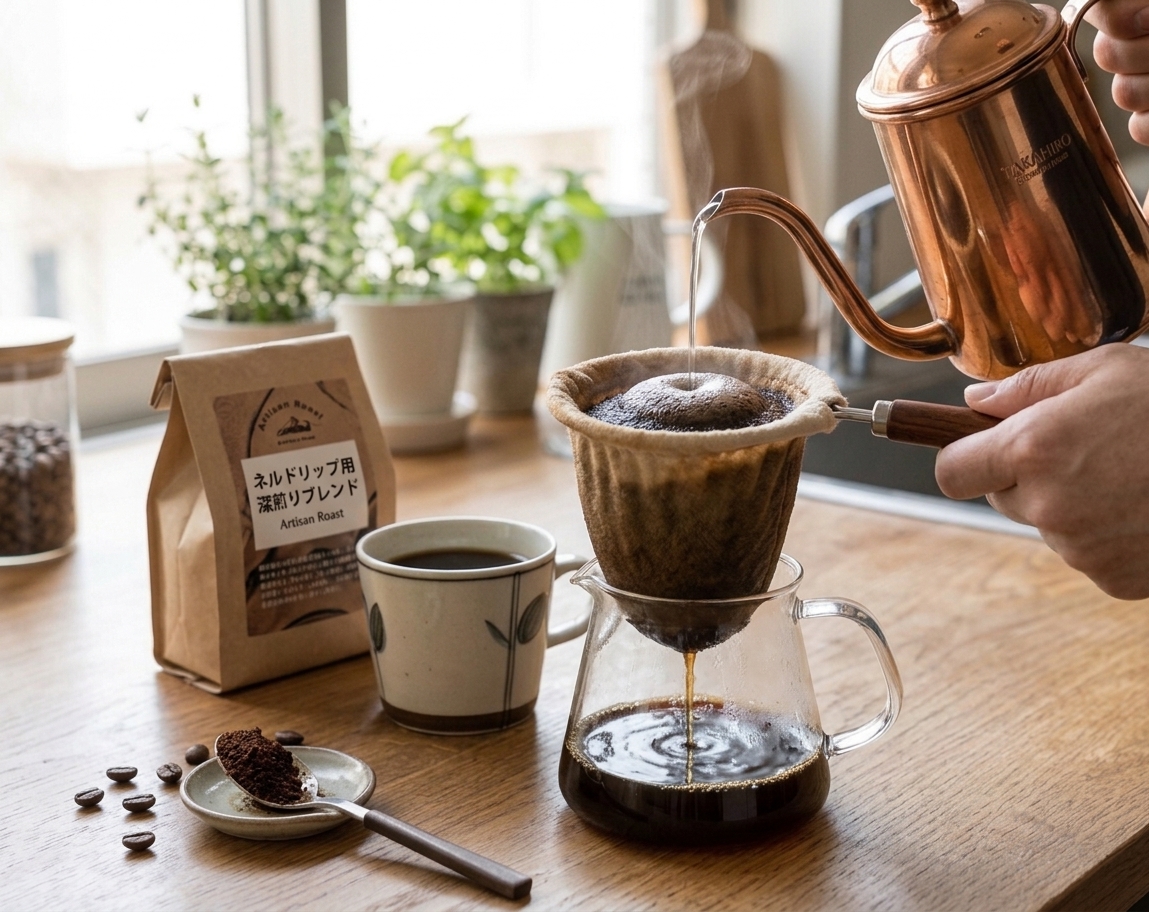 コーヒーのネルドリップとは？淹れ方・味の特徴・ペーパードリップとの違い