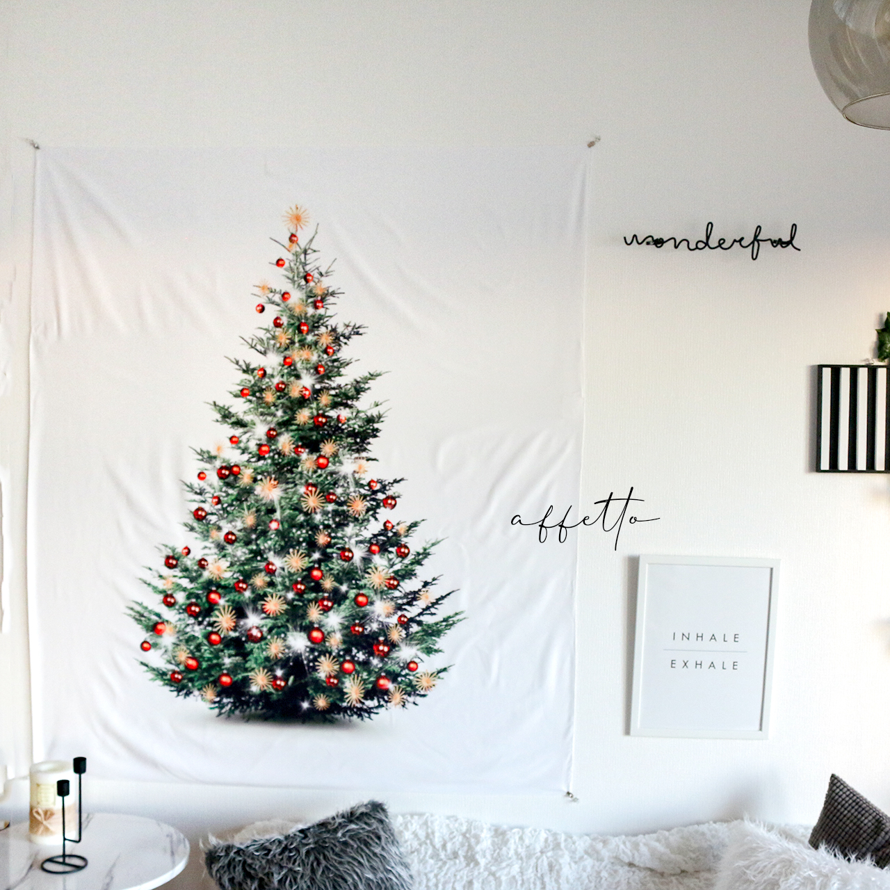 お洒落な壁掛けクリスマスツリー♪【100cm×150cm】