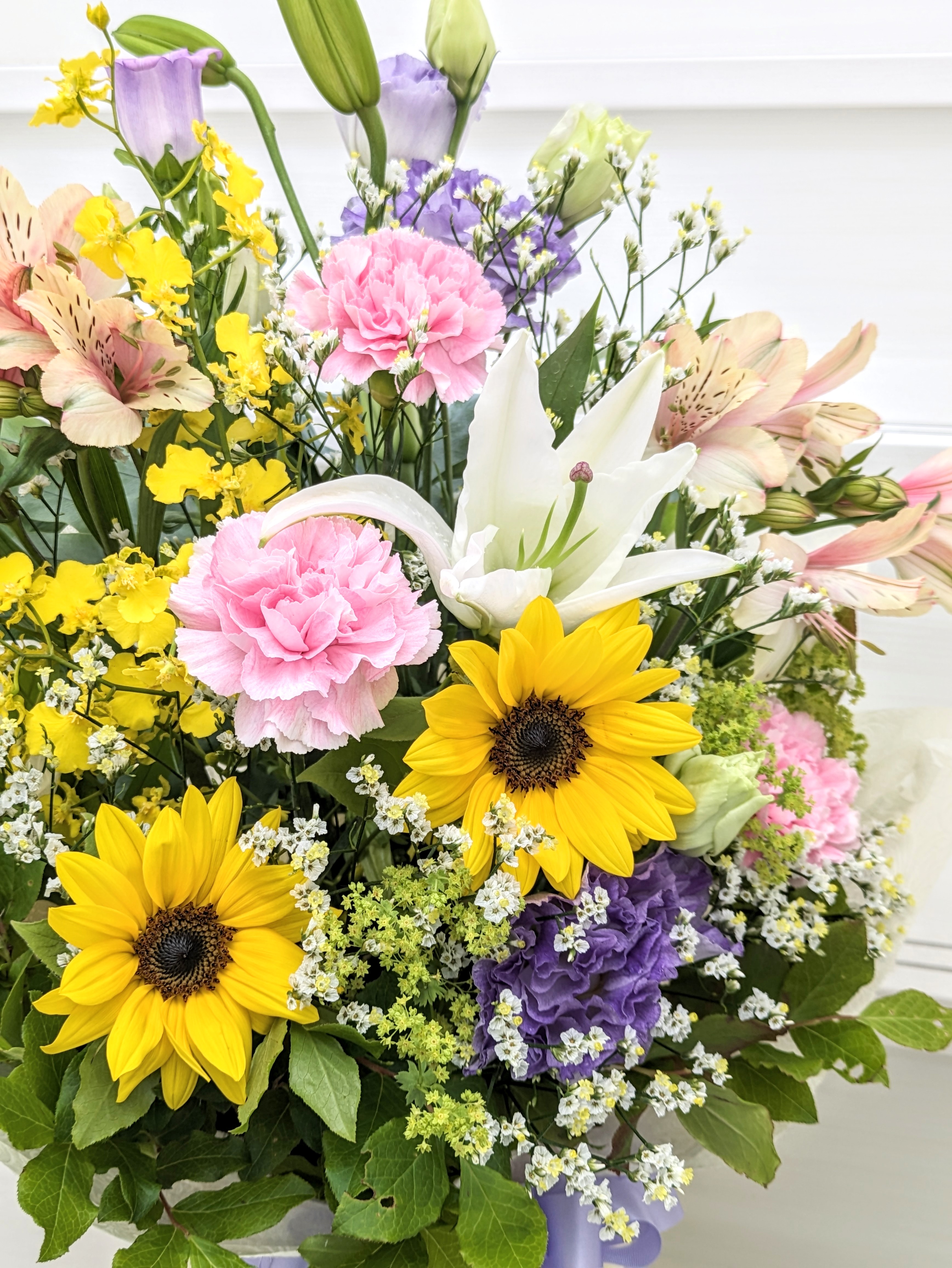 お通夜のアレンジ花　【札幌市北区太平のお花屋さん　花だより】