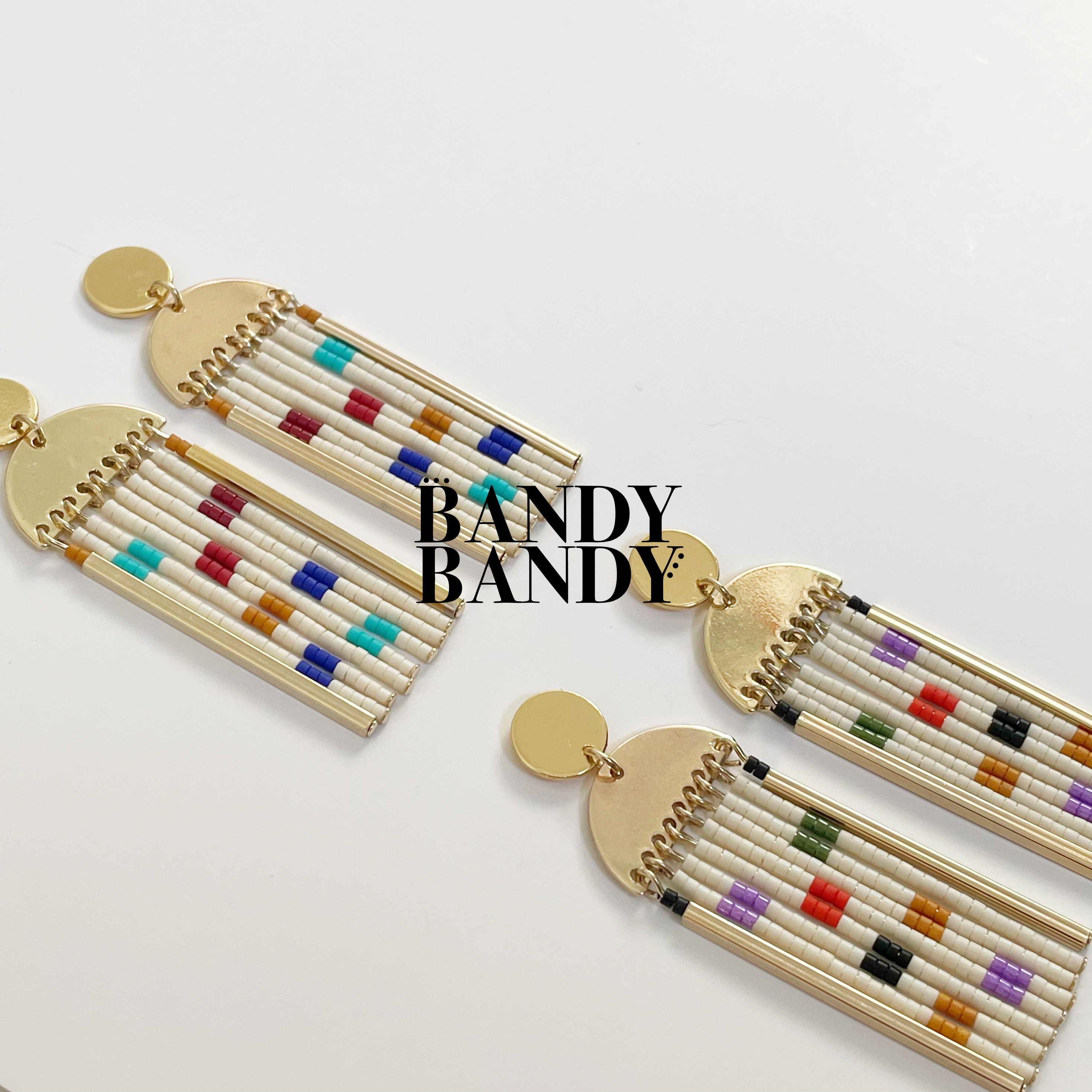 new⚫︎beads art fringe  pierce