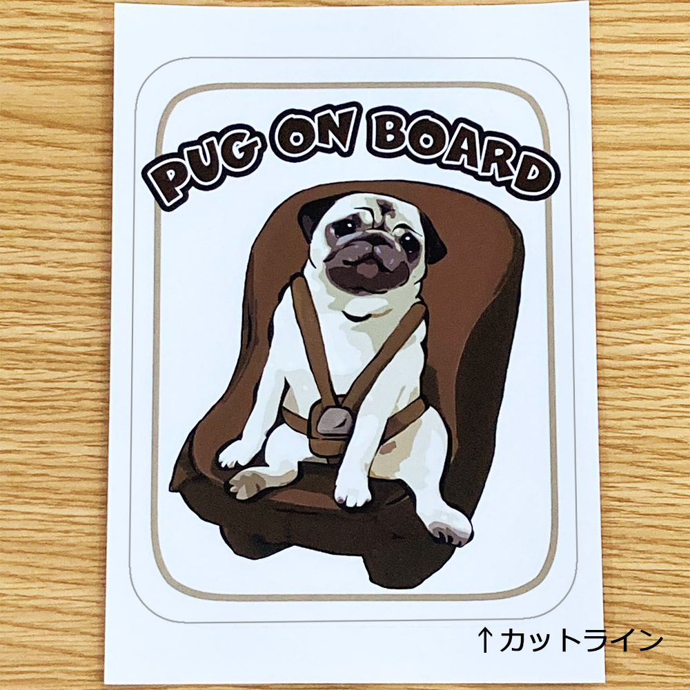 パグカーステッカー リニューアルバージョン再販のお知らせ