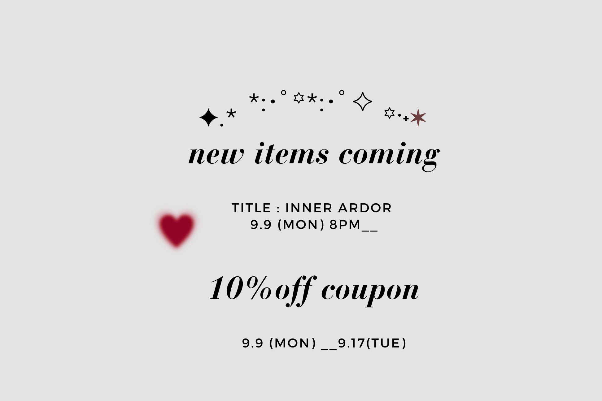 【終了】new & 10%off coupon ꙳·˖✶