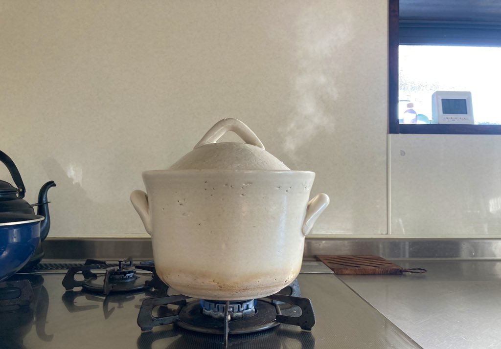 土鍋で炊いてみました