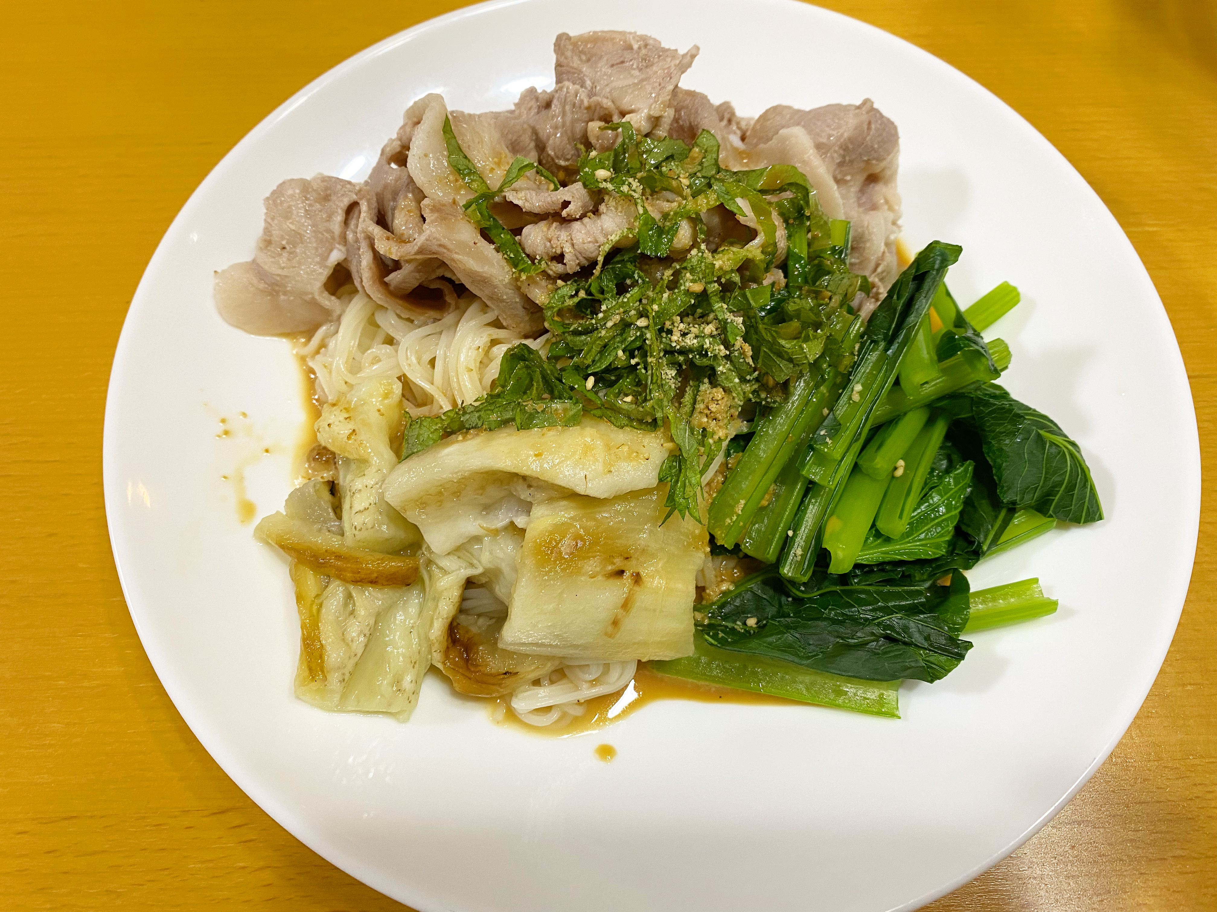 白茄子アレンジ素麺✨🍽
