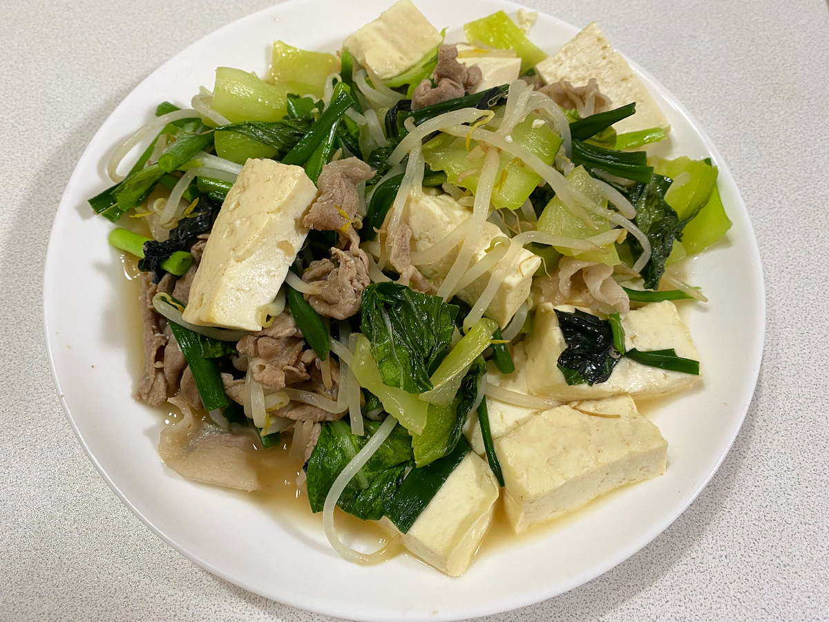 簡単‼️水前寺菜とチンゲン菜のチャンプルー風炒め✨