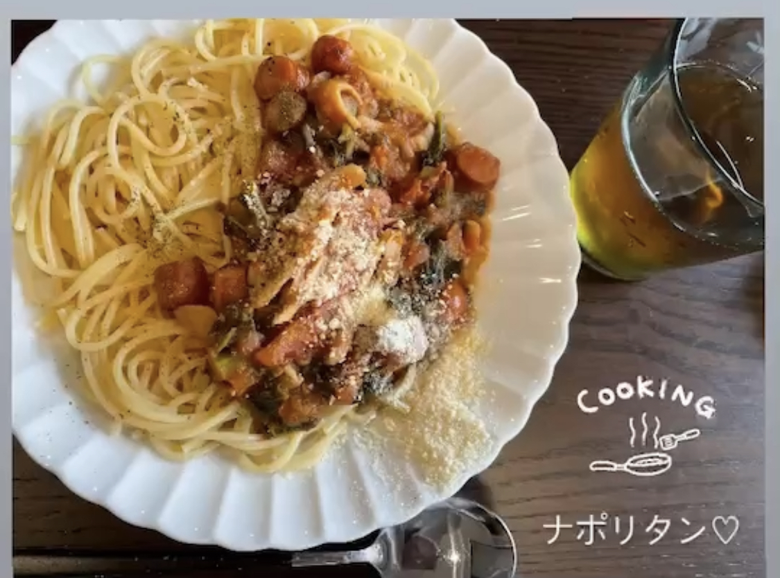 お客様レシピ‼️カリーノケールでナポリタン風🍝