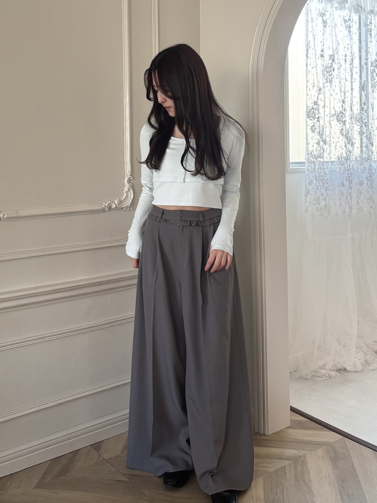 2/20 Fri. 19:00 MINI FRILL WIDE-LEG PT