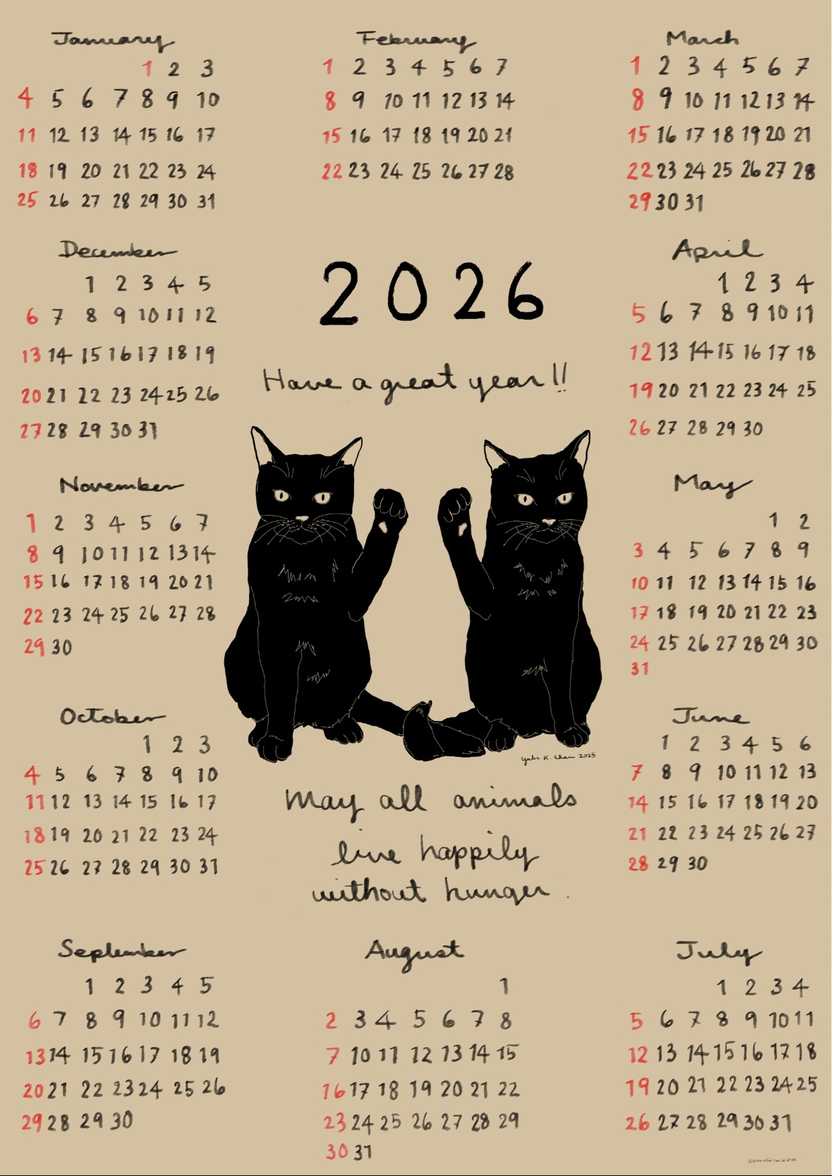 2026猫のカレンダー予約販売中