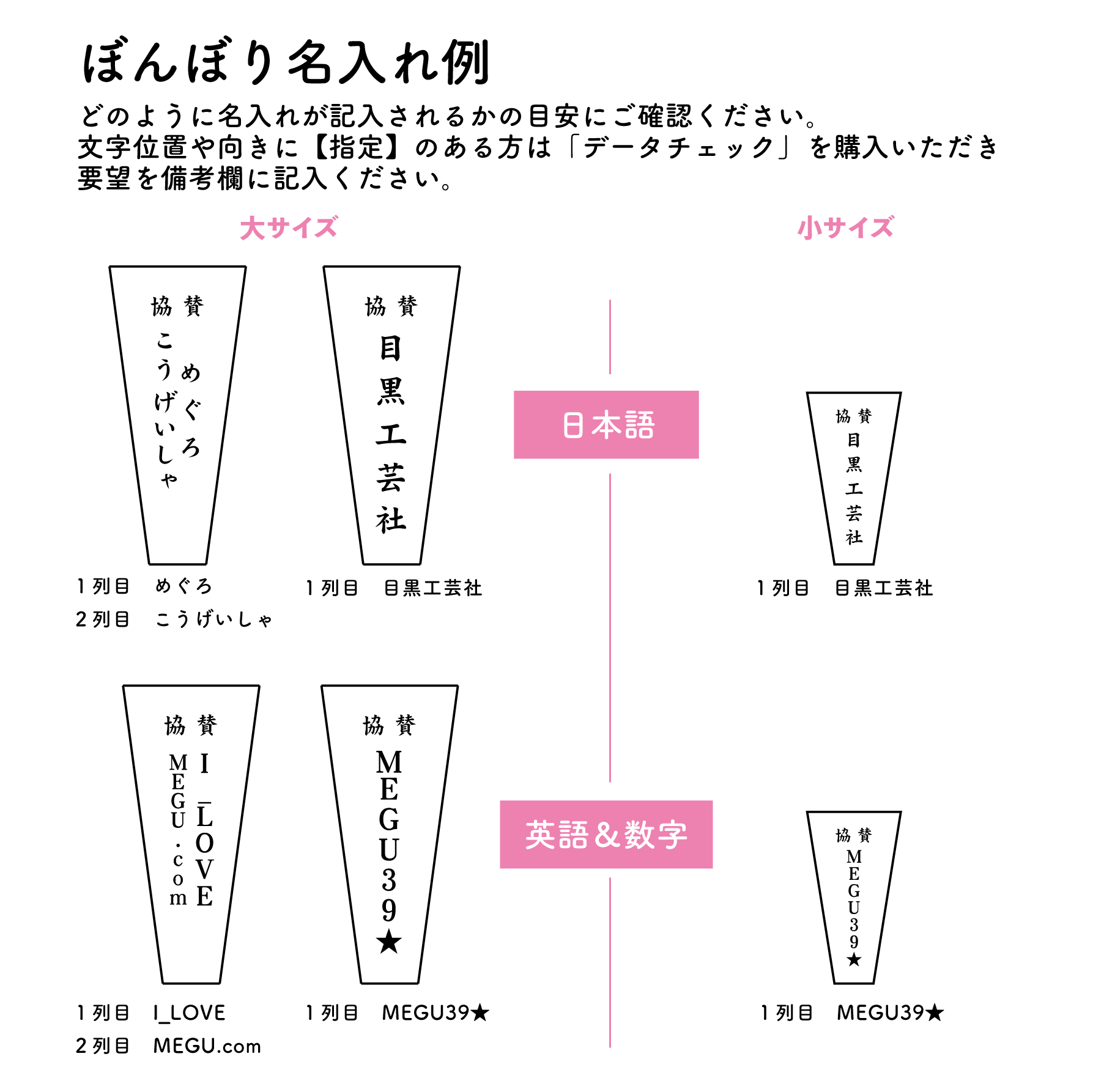 ⚠️名入れについて⚠️