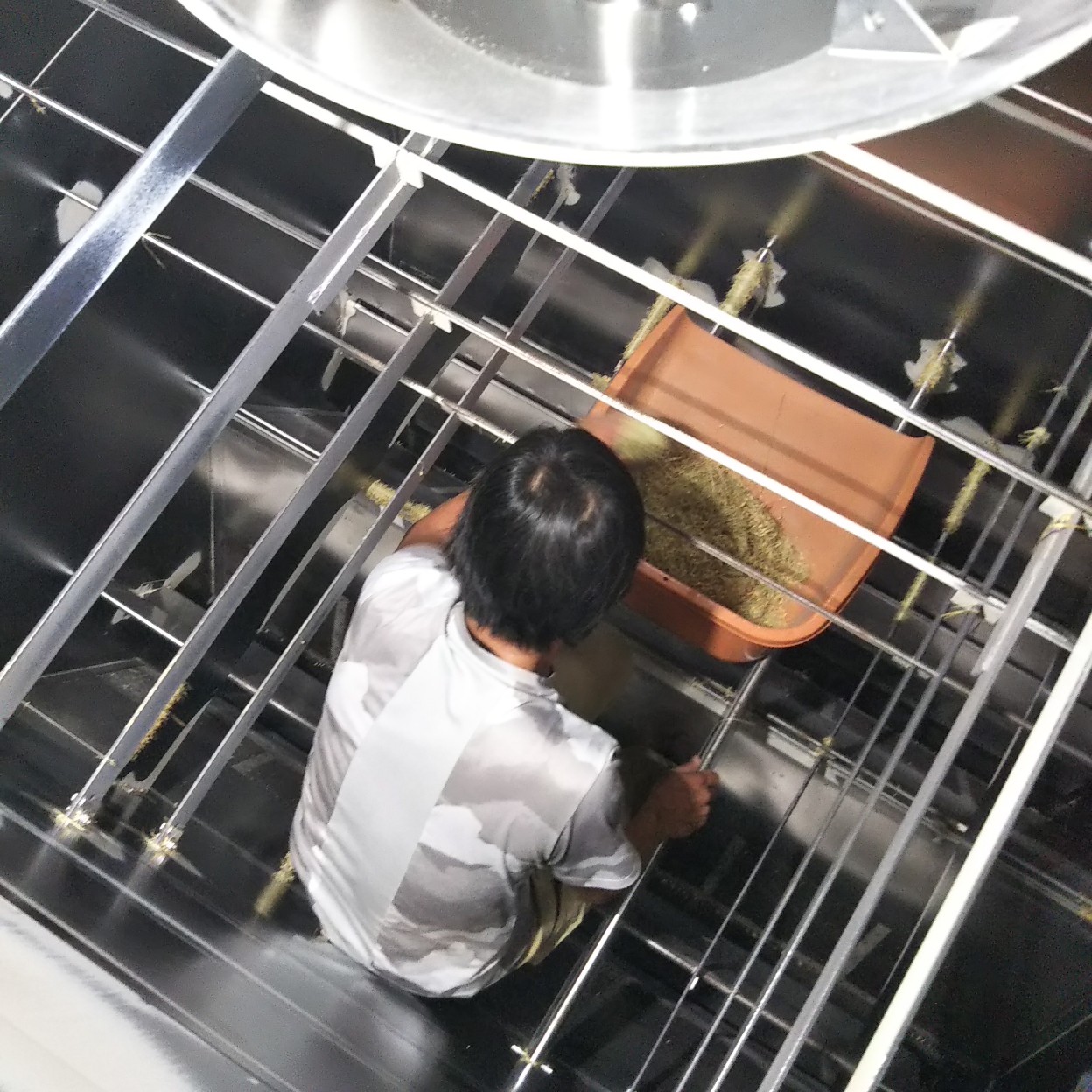 モミの乾燥機を掃除