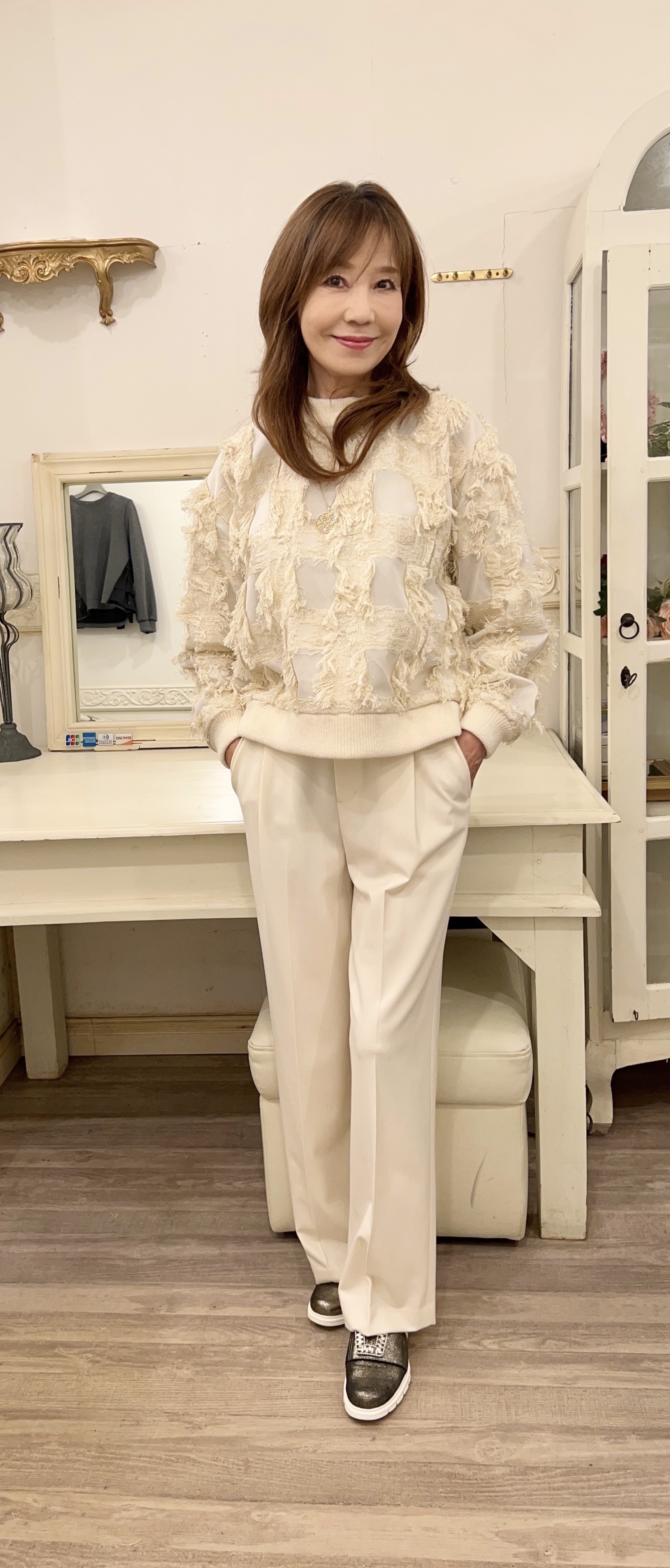 アドニシスのロングヘアジャガードプルオーバー♡