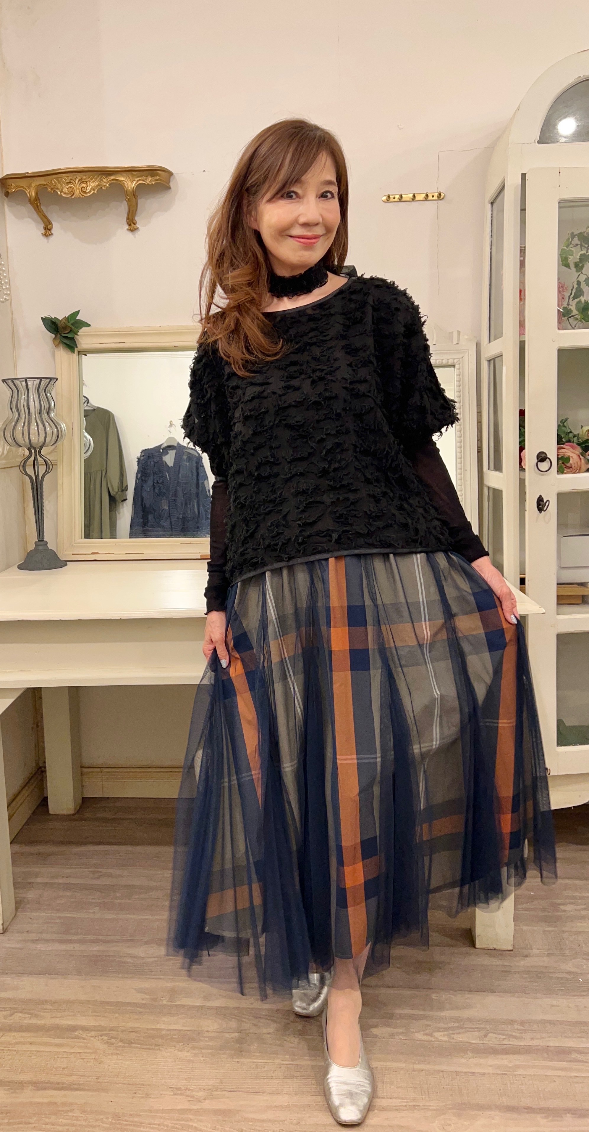 チェック柄リバーシブルスカート♡