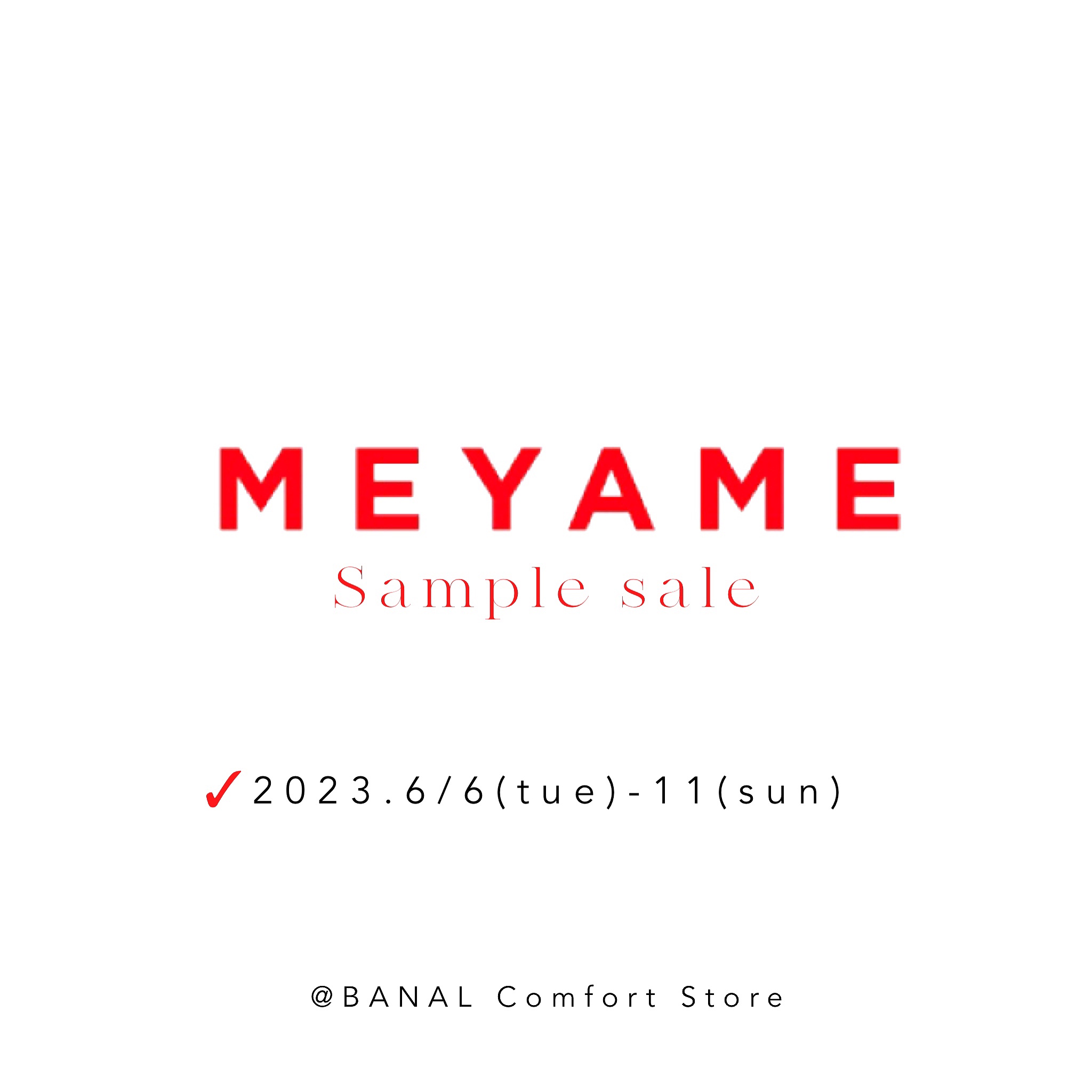 MEYAME Sample Sale