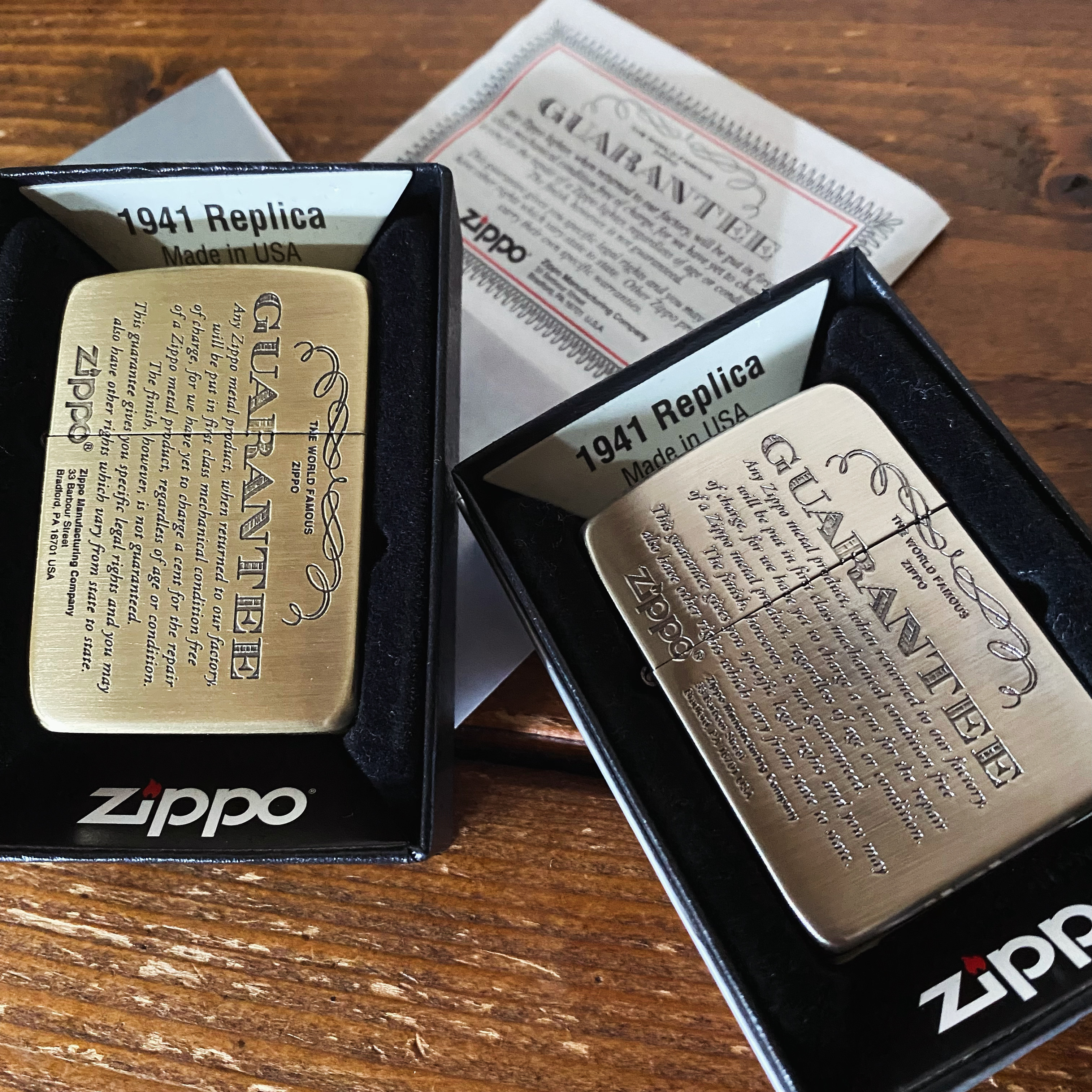 ZIPPO 1941ボディにギャランティ柄