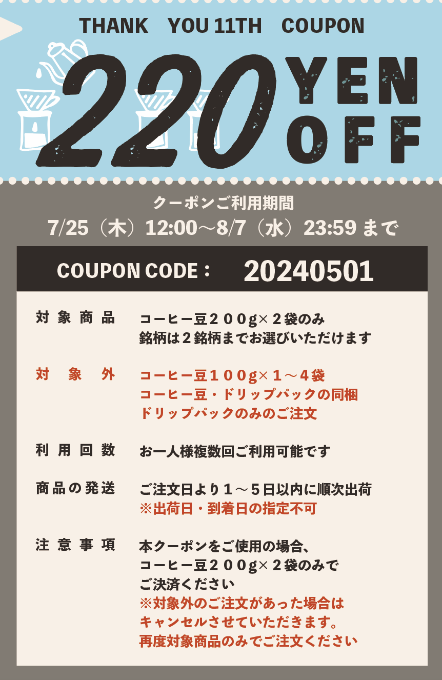 １１周年クーポン