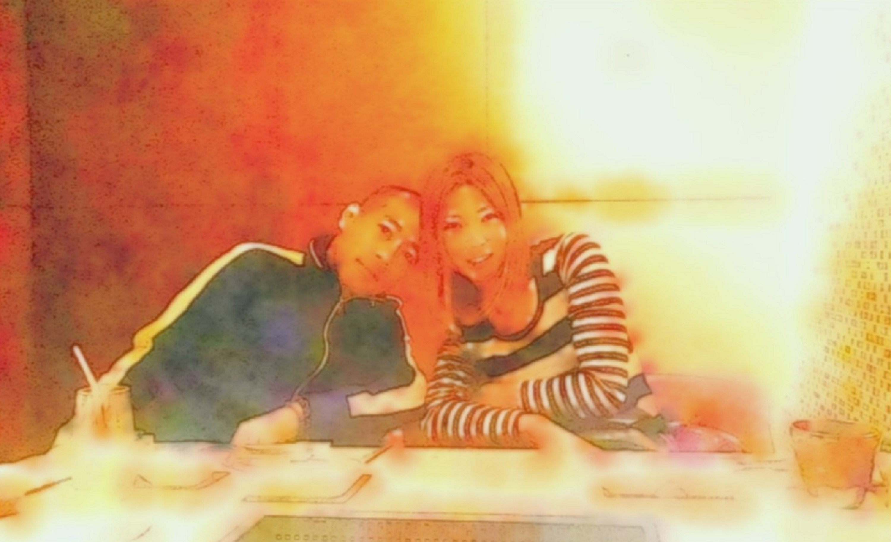 作品例　💒Uさんの新婚旅行💒　　あなたの大切な思い出を温もりある絵画として残しませんか？