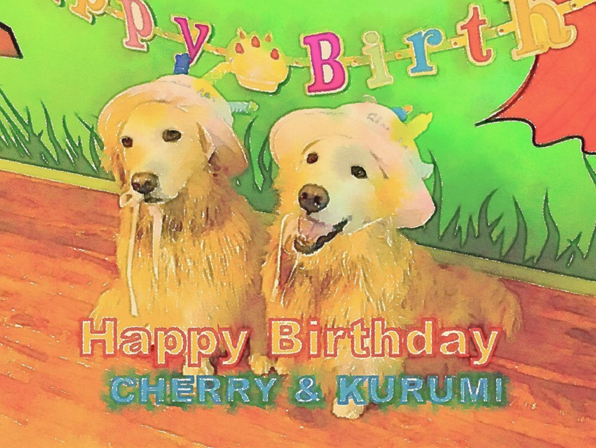 作品例　🍰ハッピーバースデイ🍰　お誕生日のプレゼントに水彩画を。