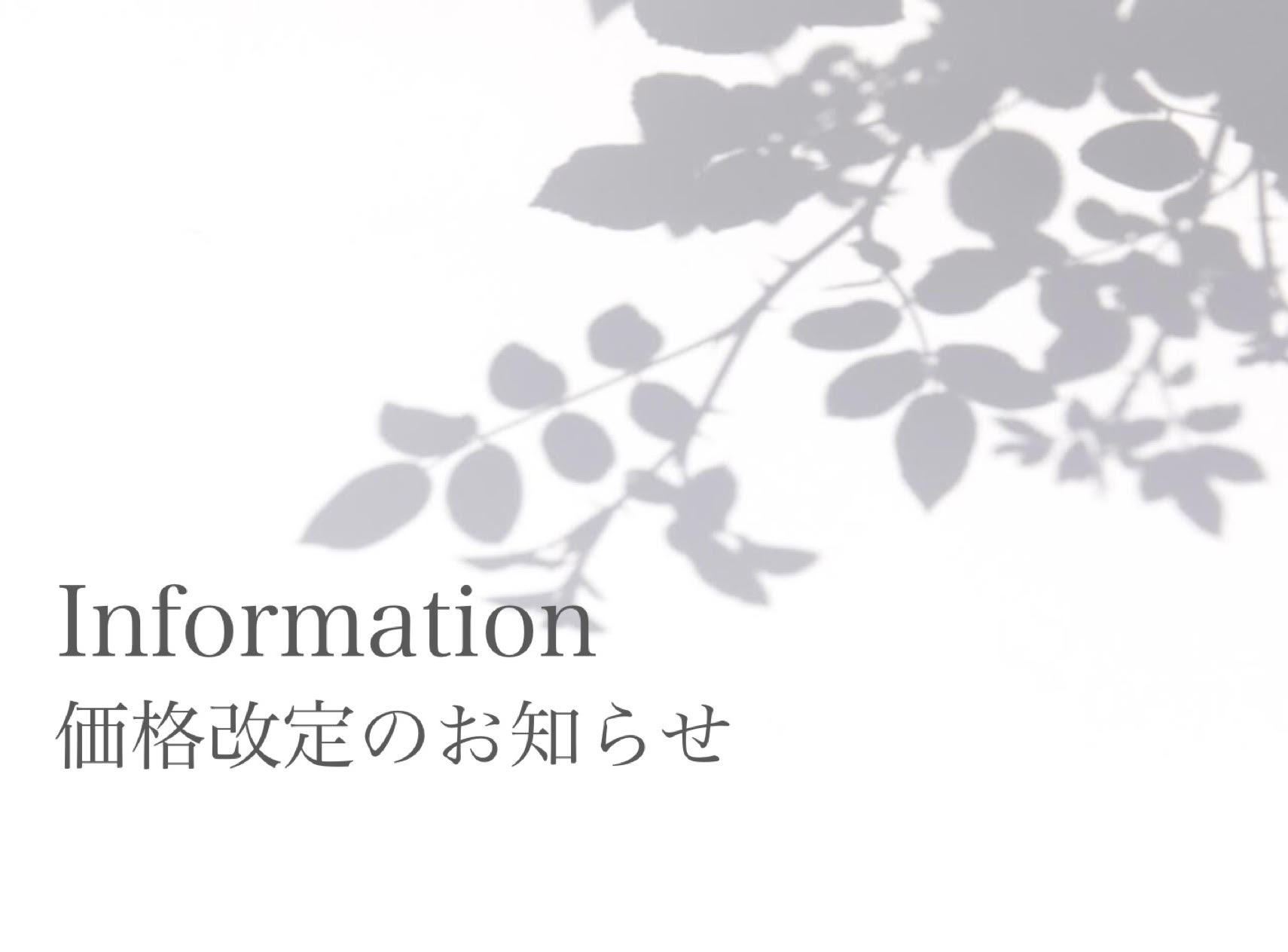 【大切なお知らせ】価格改定