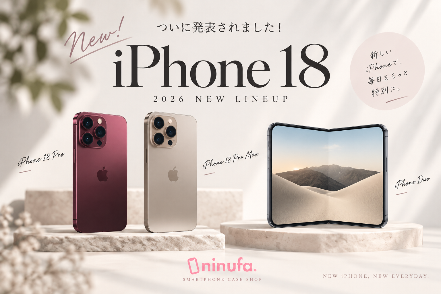 【速報】iPhone 18 Pro・Pro Maxついに発表！新型iPhoneの発売日＆ninufa